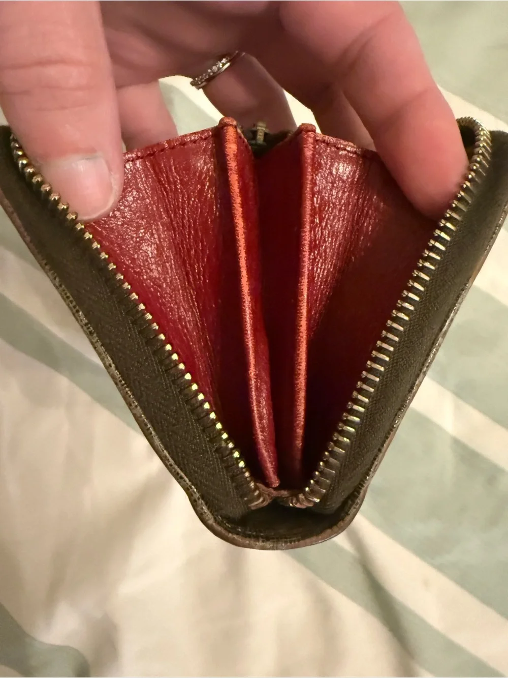 Fendi Monogram Zucchino/Zucca Zip-Around Wallet